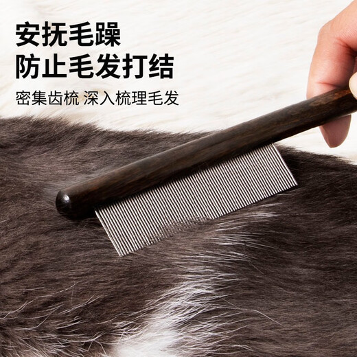 PETCLEAR cat comb to remove floating hair, cat comb, short-haired ragdoll cat long hair knot-opening artifact, dog pet comb, solid wood, dense-toothed comb (short hair)