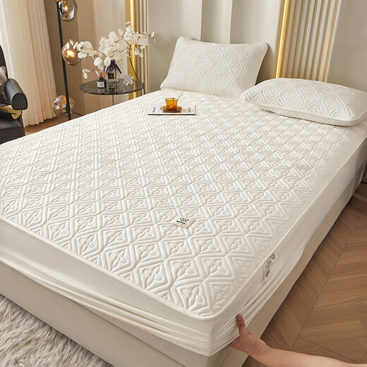 A-Fontane quilted fitted sheet 2 meters by 2.2 meters Class A maternal and infant grade raw cotton soy fiber fitted sheet mattress protector bed cover Fanhua-Daihui 1.5*2.0m