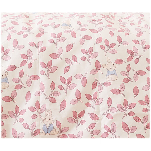 Linghan Xinjiang cotton bed sheet fabric, pure cotton twill fabric, Xinjiang long-staple cotton bed sheet quilt set, baby blanket, cartoon soft orchid leaf cute rabbit (half a meter price)