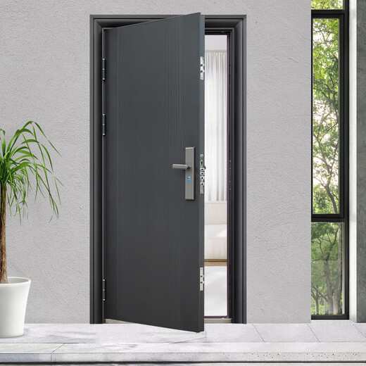 Anti-theft door household entrance door indoor rental room door entrance door outer double door steel engineering single door 2050*960 outsourcing side left opening + mechanical lock