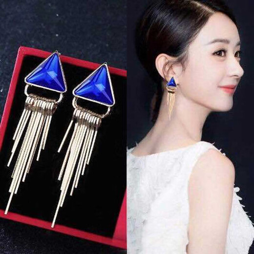 Danbi tassel earrings, long earrings for women, new trendy and stylish gift, simple and elegant, small earrings, birthday gift, modern tassel earrings (black)