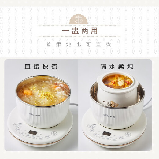Bear bird's nest stew pot, electric stew pot for stewing bird's nest, electric stew pot for stewing bird's nest, fish gelatin, ginseng material, and donkey-hide gelatin, double-layer water-proof stew pot for health preservation, scheduled timer, constant and precise temperature control, 0.6L, upgraded to one cup for dual use 0.6L