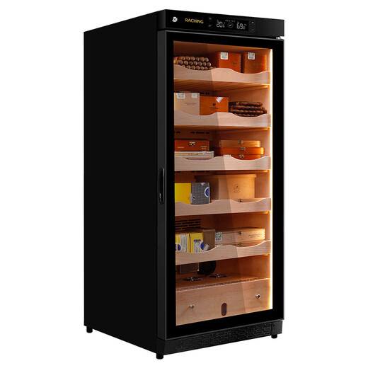 Meijing (raching) cigar cabinet C230A cedar wood constant temperature and humidity cabinet compressor household cigar constant temperature and humidity cabinet starry sky black Spanish cedar wood shelf