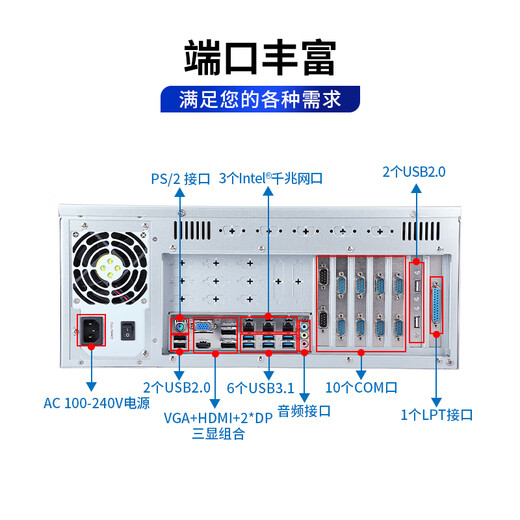 
Dongtintech 8th generation 4U industrial control machine compatible with Siemens machine vision DT-61071-WQ370MA I9-9900K/32G/2TSSD+8T