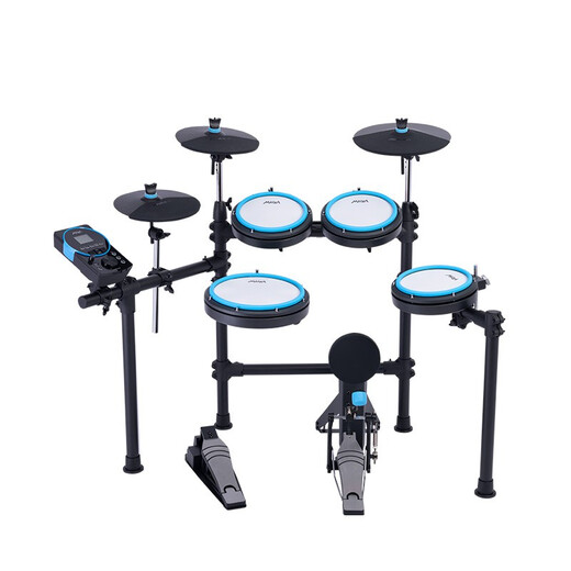 MEDELI Magic Shark Electronic Drum Professional Electric Drum Mesh Drum Plate Children's Beginner Grade Exam Performance Smart Electric Drum MZ528 5 Drums 4 Cymbals MZ528+AP66 Speaker丨Blue