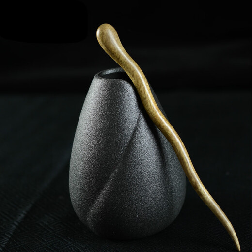 Meng Junchen golden nanmu hairpin simple retro style cheongsam Hanfu accessories updo women's hairpin engraved wooden hairpin gift