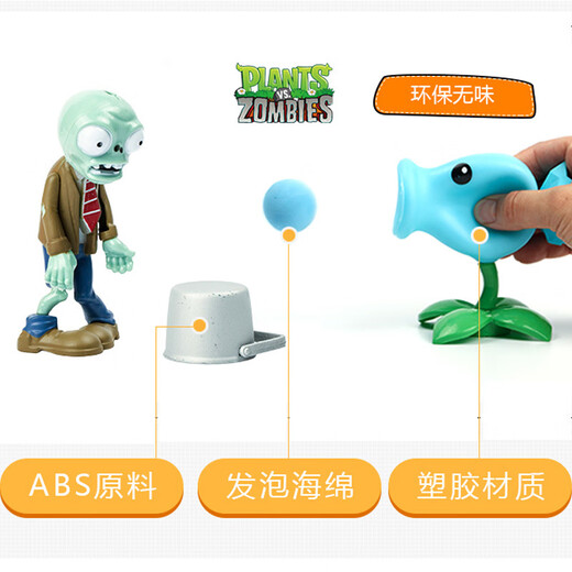 PLANTS VS ZOMBIES童励儿童玩偶向日葵搪胶男孩玩具套装儿童礼物 686-97寒冰射手