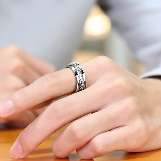 GIEVSZHE brand men's ring with trendy personality, Korean style convertible index finger single tail ring, domineering birthday gift for boyfriend, 8MM size, leave a message or contact customer service