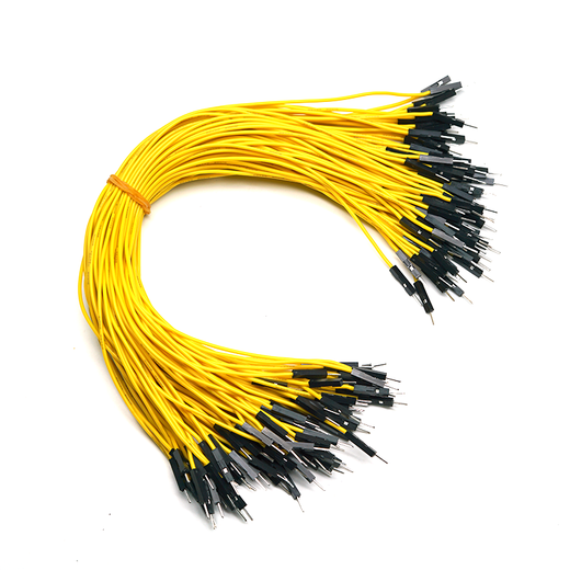 Throwing stones 1P rehearsal DuPont wire 26AWG silicone insulated wire High temperature resistant electronic wire Experimental supplies 100 wires in a bundle 20cm wire length 100 wires/item Yellow 30cm male to male