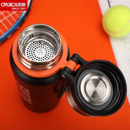 匡迪（DKADI）匡迪华象7027号真空保温杯304不锈钢大容量便携运动水杯学生杯子 灰色 7027-830ml