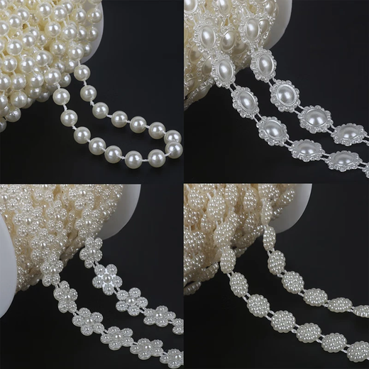OSRO ABS imitation pearl chain pearl chain bead wedding chain necklace handmade accessories diy jewelry material 8mm round pearl chain about 4 meters/pack