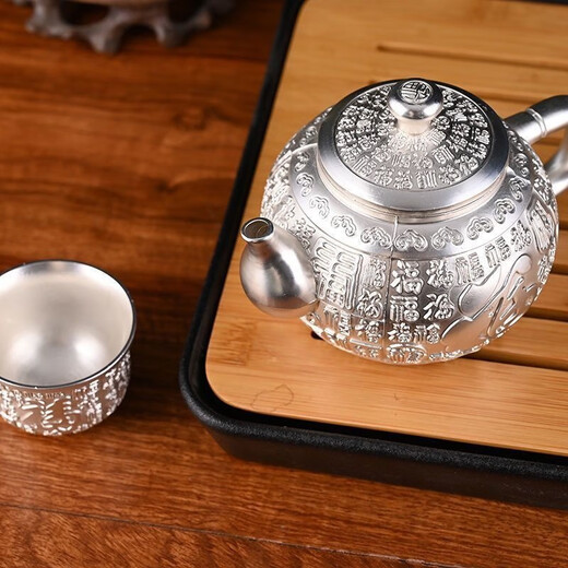 Chaosihui new tea set set 1 pot 1 tray 4 cups Chinese style cooked silver household master cup fair cup 1 Momofuku teapot 30 pieces after 10% off