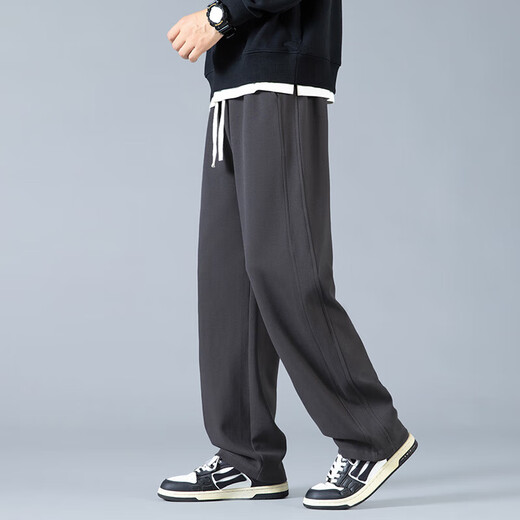 
Foss Phil pants men's spring, autumn and winter style, loose Hong Kong style straight wide-leg pants draped sports wear casual pants straight pants CJ-6625 black 2XL (recommended 145-170Jin [Jin equals 0.5 kg])