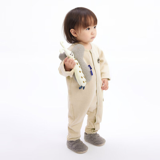 Jnby by JNBY Jiangnan Buyi Baby Newborn Outing Jumpsuit Cute and Comfortable Autumn Boys and Girls Baby YO8F10020 789/Gray Chrysanthemum Yellow 90cm
