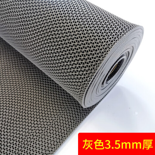 Hasdick PVC hollow anti-slip mat S-shaped plastic carpet bathroom floor mat door mat gray 0.9m*1m (encrypted thickness 5mm) HKC-508