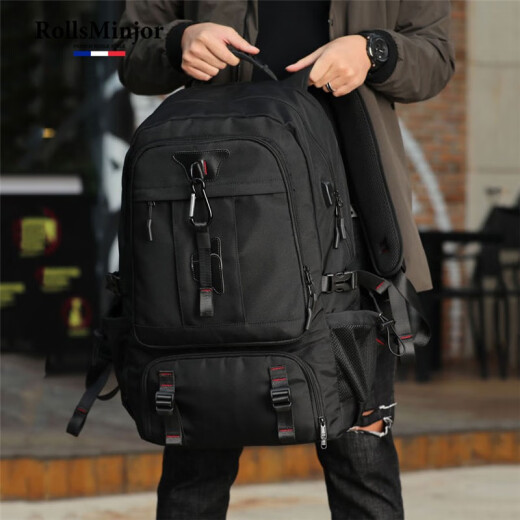 Rolls MG Light Luxury Brand New Extra Large Backpack Men's Outdoor Mountaineering Bag Casual Extra Large Capacity Business Travel Backpack Travel Luggage Multifunctional Water-Repellent Rechargeable Upgraded Version 80 Liters (With Shoe Compartment) 40*23*60