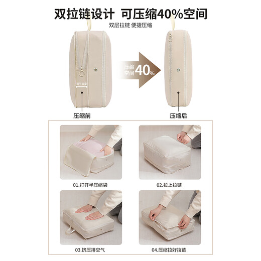 Baiyite Travel Storage Bag Portable Suitcase Clothes Down Jacket Compressible Quilt Organizer Bag Portable Clothing Bag Pink Extra Large 40*30*18cm 1 Pack