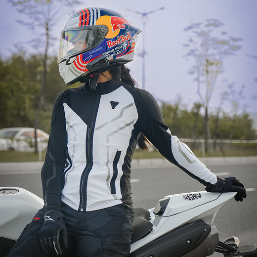 
Du Han Yufeng Motorcycle Riding Armor Clothes Men and Women Breathable Quick Dry Motorcycle Riding Suit Anti-fall CE Protective Gear Four Seasons White L-XL