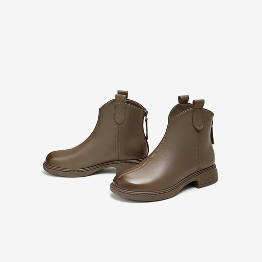 Best Winter Mall New Maillard Sheepskin Boots French Small Ankle Boots Women's Velvet Short Boots G2172DD4 Brown 37