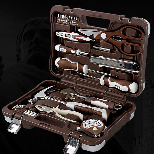 Jian Zi German quality hardware tool box set repair electrician set multi-functional household manual combination (2026 model) luxury version E122 corded electric drill