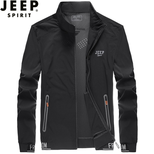 JEEP Jeep sun protection clothing men's sun protection clothing summer coat light jacket quick-drying stand-up collar skin clothing new travel breathable YSF5202 gray (hooded)