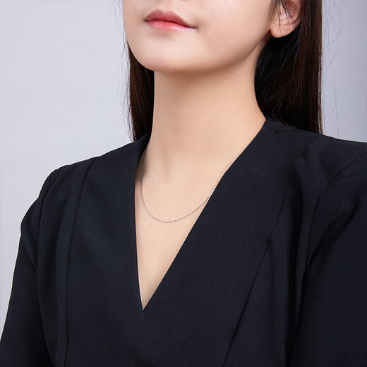 Saturday Fu PT950 platinum necklace women's O-shaped chain B058720 about 1.36g 40+5cm birthday gift