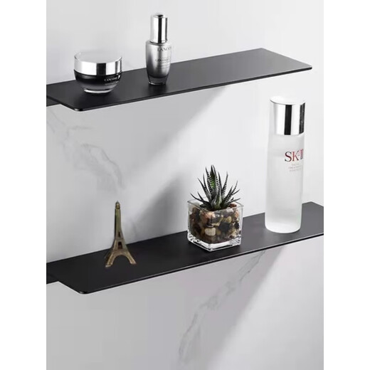 Yiting wall storage rack metal straight layer partition wall decoration rack punch-free shelf living room wall hanging L plate length 100 width 20 height 5 black