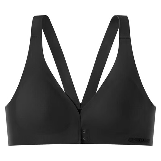 KJ Front Button Beautiful Back Seamless Bra Women's Wireless Push-up Bra Small Breast Showcase Anti-sagging Sports Type Bra Black (Single Bra) M (90-115Jin Jin is equal to 0.5kg)