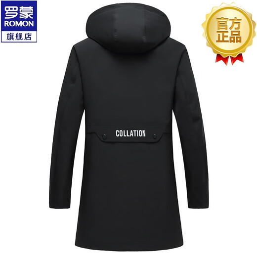 ROMON windbreaker men's spring and autumn new style young and middle-aged business casual mid-length slim coat jacket men's gray 190