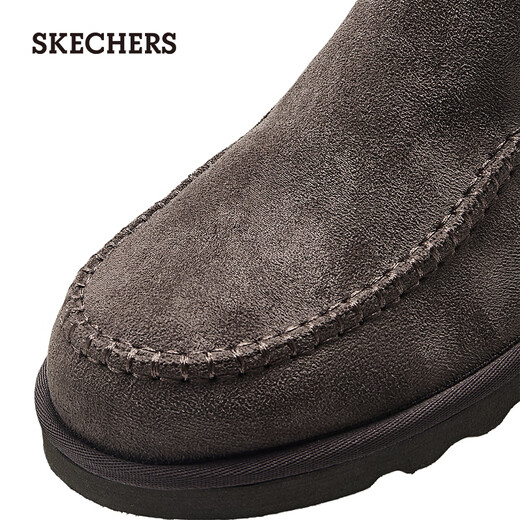 Skechers velvet winter men's shoes wide feet fat warm snow boots winter boots cotton shoes outdoor wear-resistant work shoes 205178