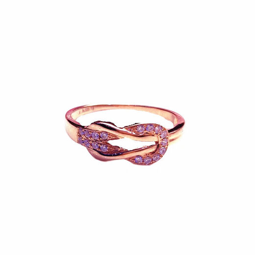 Mrs. Zhongyi Jewelry Russian 18k color gold rose gold ring ring simple and elegant 585 purple gold for girlfriend, ladies opening is adjustable