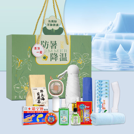 Private houses anti-heat cooling gift box set for business gift custom cooling supplies gift package high temperature condolences summer souvenir