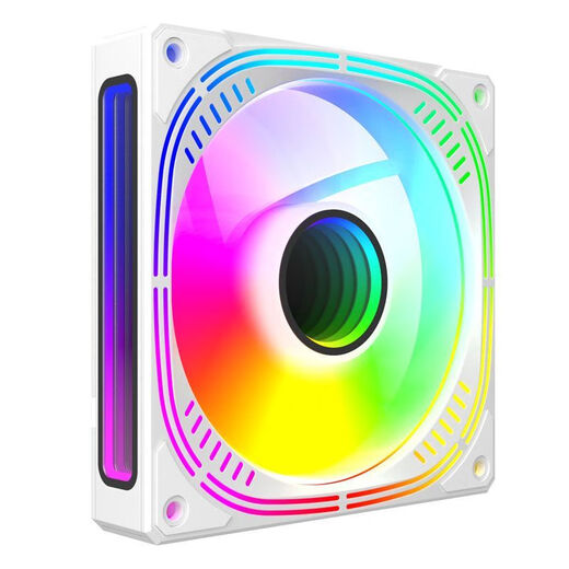 棱镜4代新品PRO 12CM机箱风扇ARGB5V神光同步AURA炫彩PWM温控 白框 棱镜四代【正向】 5个装