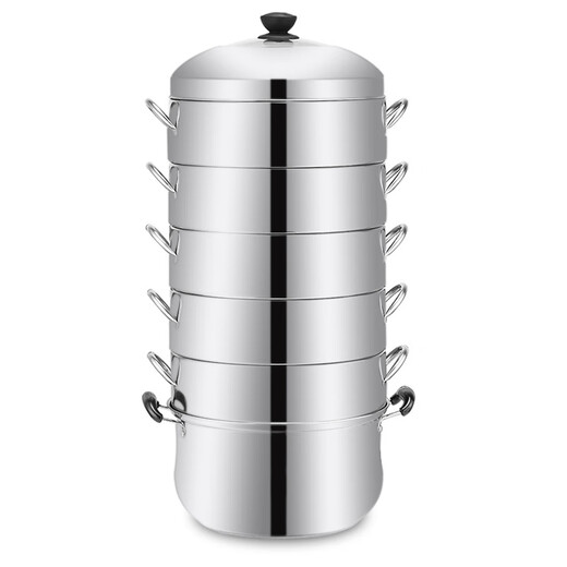 Chenni non-porous steamer, multi-layer steamer, thickened stainless steel, household original rice steamer without odor, energy-saving three-layer steamer (one pot, one lid, three steamers), thickened version 30cm (suitable for 3~5 people)