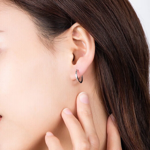 Trendy Acer minimalist hoop PT950 platinum earrings and earrings as a birthday gift for girlfriend. Priced. Single model is about 0.95g.