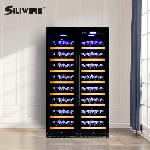 SILIWERE/SILIWERE red wine cabinet, constant temperature wine cabinet, custom wine cabinet, large wine cabinet, double door wine cabinet, custom wine cabinet, width 980 depth 450 height 1800 black 160 bottles exclusive edition
