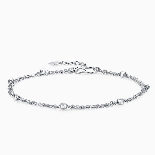Jincaifu platinum bracelet personalized women's round bead bracelet birthday gift to girlfriend pt950 platinum chain platinum round bead bracelet about 3g