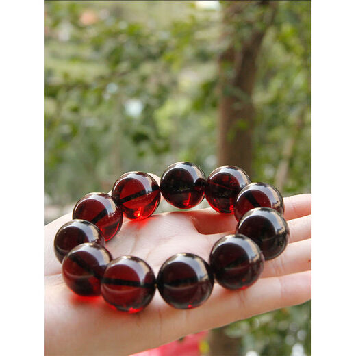Amber Beeswax Blood Amber Bracelet for Women 8-20mm Round Beads Men's Bracelet with Certificate of Year of Life, 12 20mm Beads, Approximately 55g