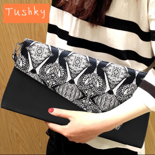 tushky2023 handbag women's handbag women's new clutch bag fashion trend genuine leather large capacity folder bag banquet dinner bag picture color