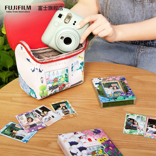 FUJIFILM instax mini12 instant camera 3-inch photo paper one-shot travel camera gift box jasmine white image flower room set ~ including camera bag + photo album + photo frame photo paper combination package 1 including standard + 20 pieces of white edge photo paper + peripheral accessories