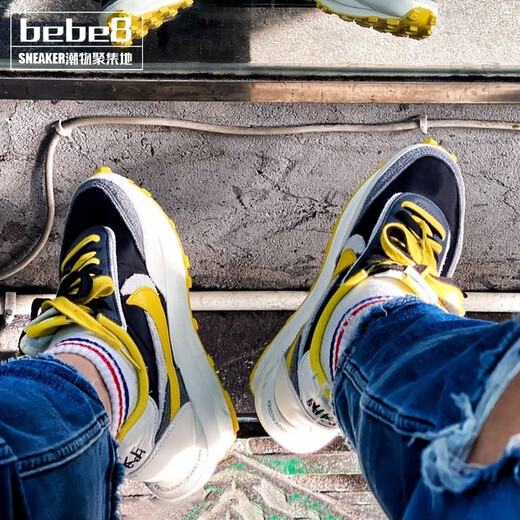 
Nike (NIKE) [Strictly selected good products] Nike Sacai X Nike LDV WAFFLE Three-party joint shoes sports running shoes gray black yellow deconstruction DJ4877-001 39