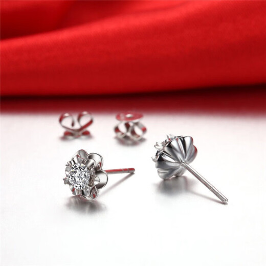Mingzuan International Diamond Earrings Sun White 18K Gold Earrings Women's Proposal Engagement Wedding Earrings Earrings