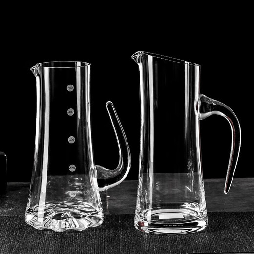 BODDINGTONS liquor dispenser, red wine decanter, wine container, household pot, crystal glass handmade wine set with scale, 7-character handle, 150ml with scale, single price