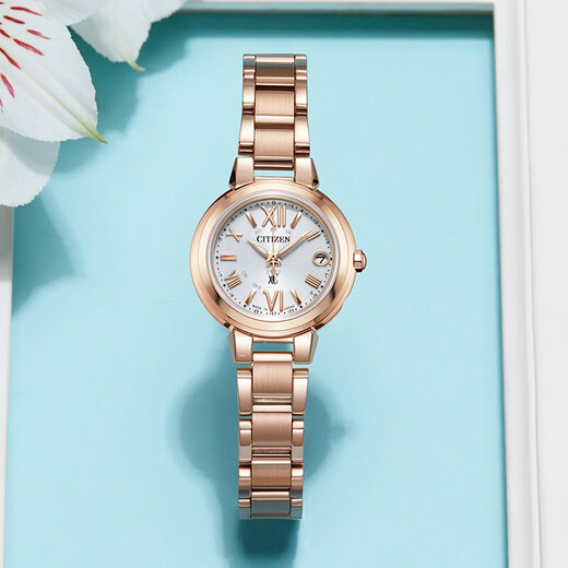 
CITIZEN watch photodynamic xC series multi-entry electric signal perpetual calendar cherry blossom powder date steel belt business fashion women's watch ES9435-51A