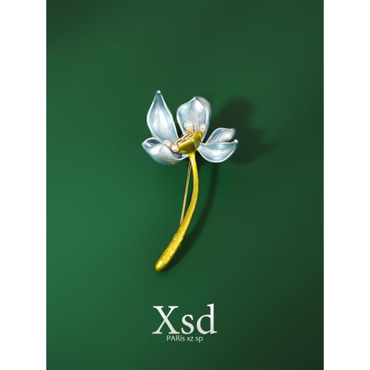 QUAMER Gold Store Model Love Lotus Pink Lotus Brooch Women's High-end Exquisite Oil Drop Flower Chinese Style Corsage Western Pink