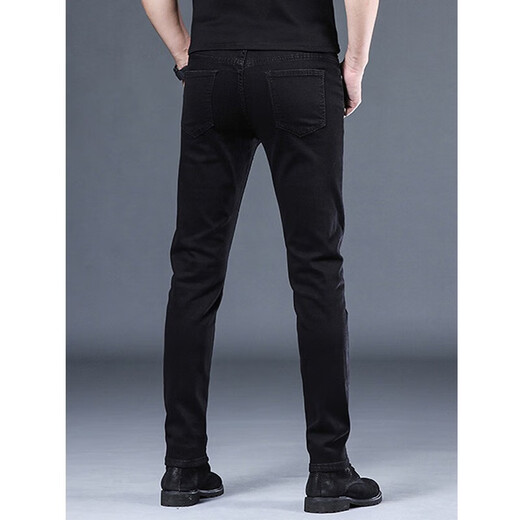 
Pier Cardin 2025 spring and summer jeans men's casual slim feet men's pants Korean style trendy versatile pants men 1048 black 28
