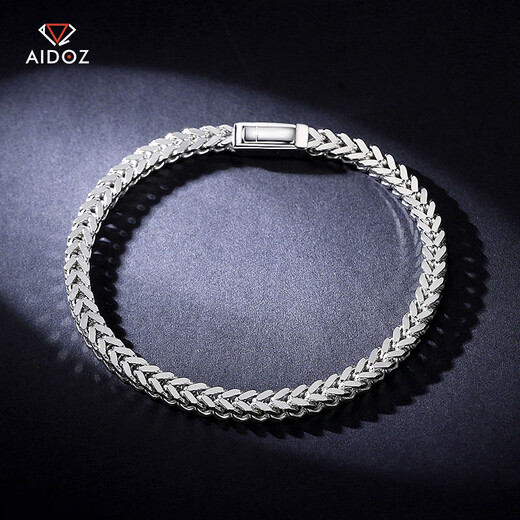 Aido Diamond Platinum Bracelet Men's Boutique PT950 Platinum Keel Bracelet Wide Face Thick Fashionable Boss Bracelet Weight 31.16g Length 19cm Width 4mm