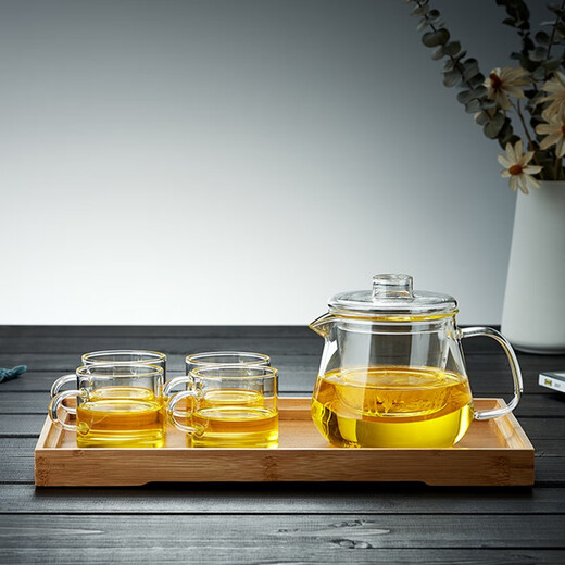 Xuanshitang ready stock thickened glass teapot small glass heat-resistant high temperature teapot water separation tea set 550ml only single pot sold no small cup 550ml