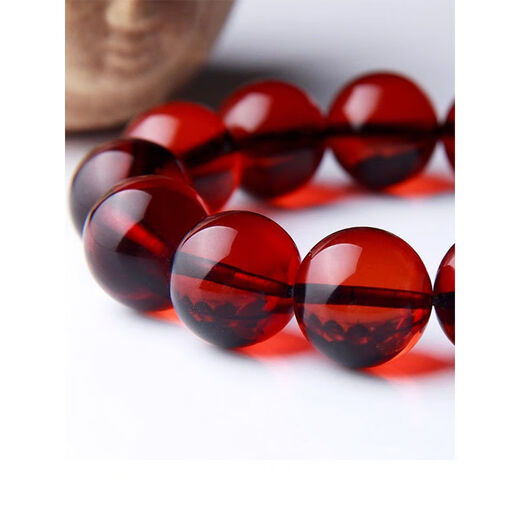 Amber Beeswax Blood Amber Bracelet for Women 8-20mm Round Beads Men's Bracelet with Certificate of Year of Life, 12 20mm Beads, Approximately 55g