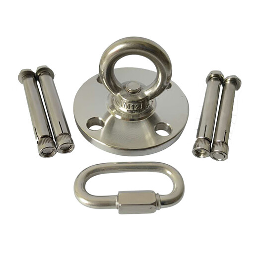 Zhuochen 304 stainless steel roof aerial yoga sandbag swing hanging chair bed fixed plate hook bracket hanging plate ring M12 rotating type + external hexagonal screw + connecting ring_
